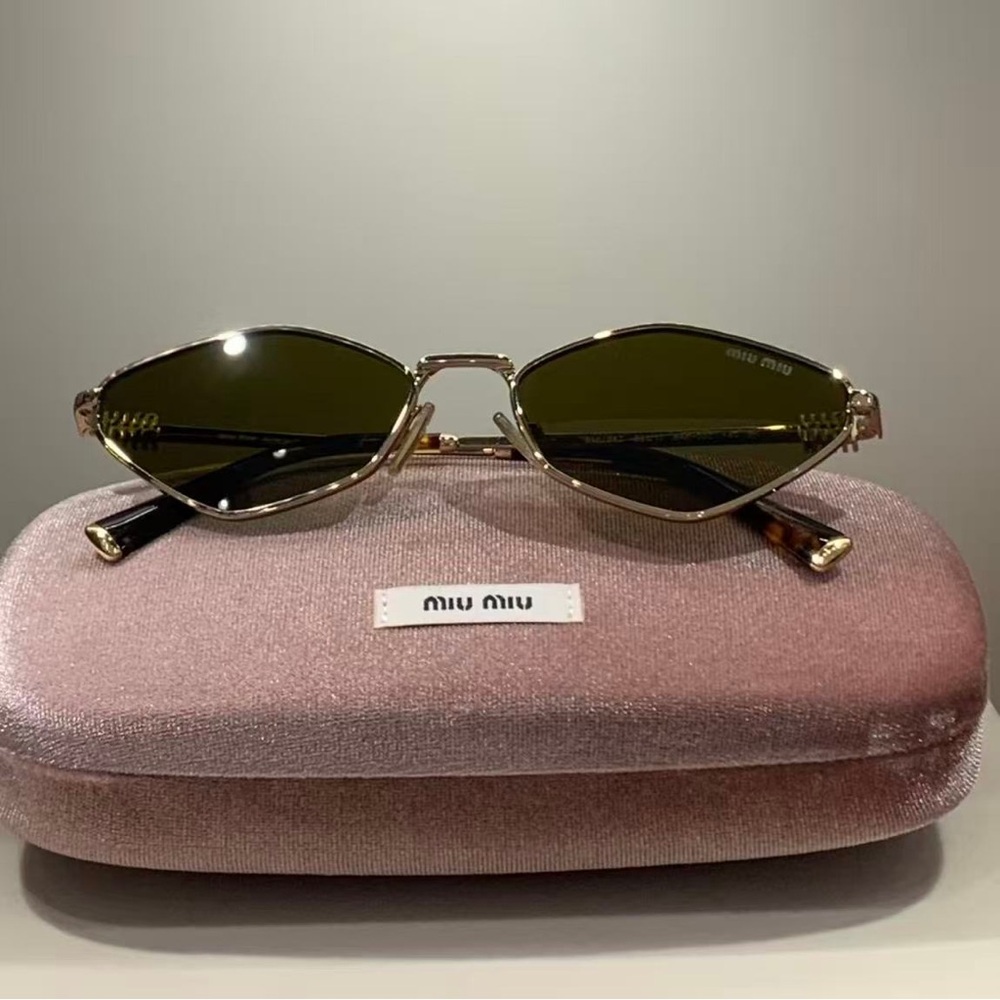 Miu Miu Gold and Black Sunglasses